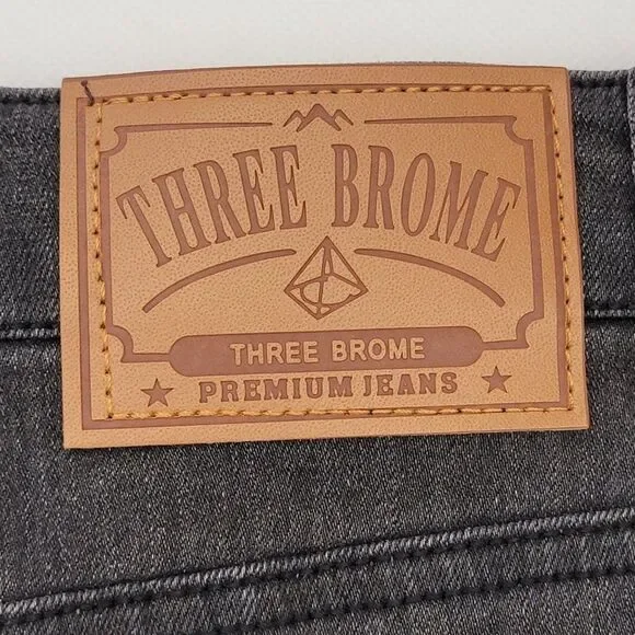 Three Brome Black Denim Straight Pencil Skirt Raw Hem NEW Size 26 Junior L - Picture 7 of 11